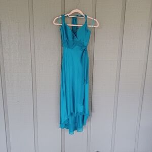 Cache Vintage Y2K Silk Halter Midi Dress Size 2 Women Wedding Guest Sleeveless